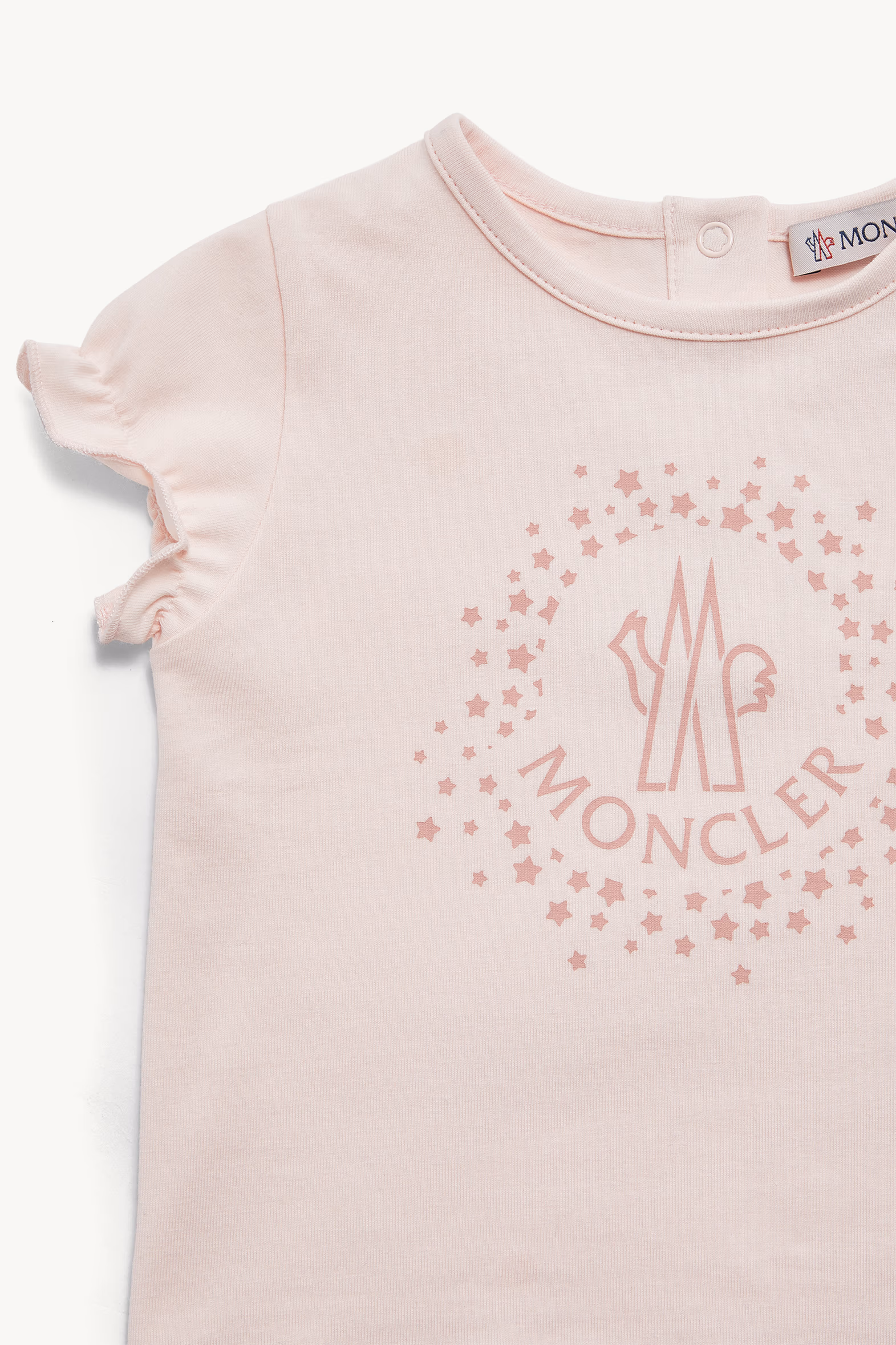 Star Logo Cotton T-Shirt Girl Light Pink Moncler 5
